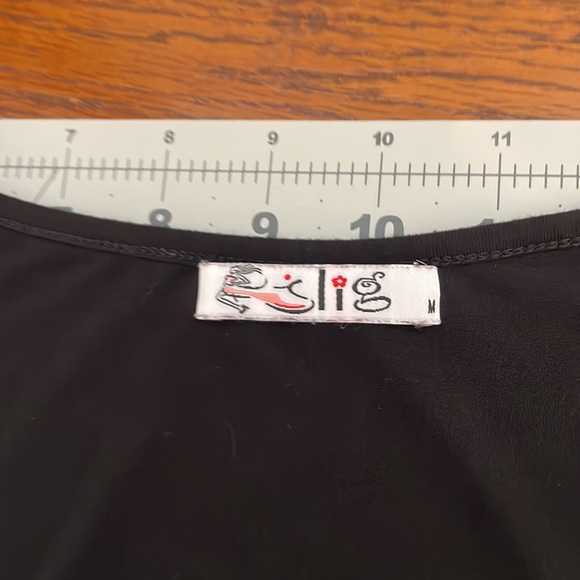 Black rayon flapper style dress - Picture 3 of 5